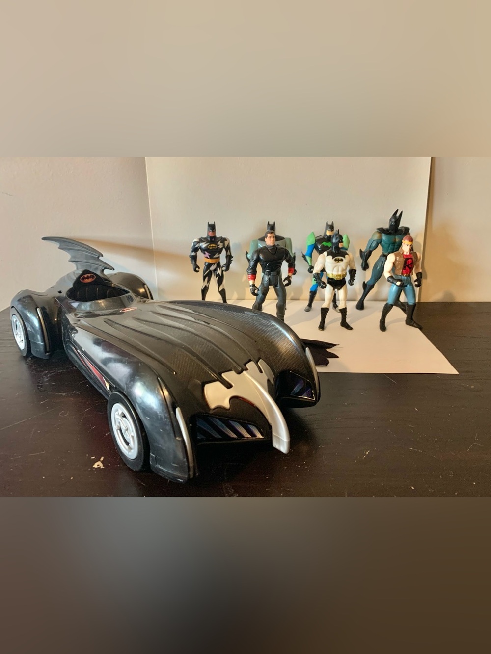 Batman figures and Batmobile incomplete lot